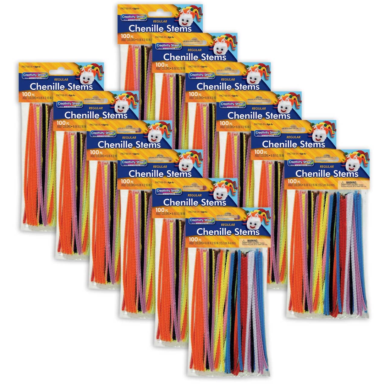 Creativity Street® Regular Chenille Stems, 12 Packs of 100